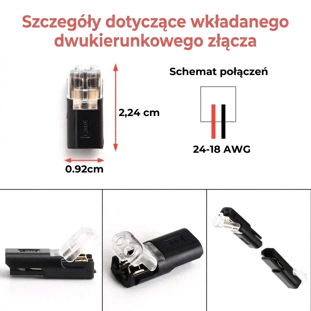 [20 szt.] Szybkozłączki z blokadą – Złącze wtykowe 2-biegunowe