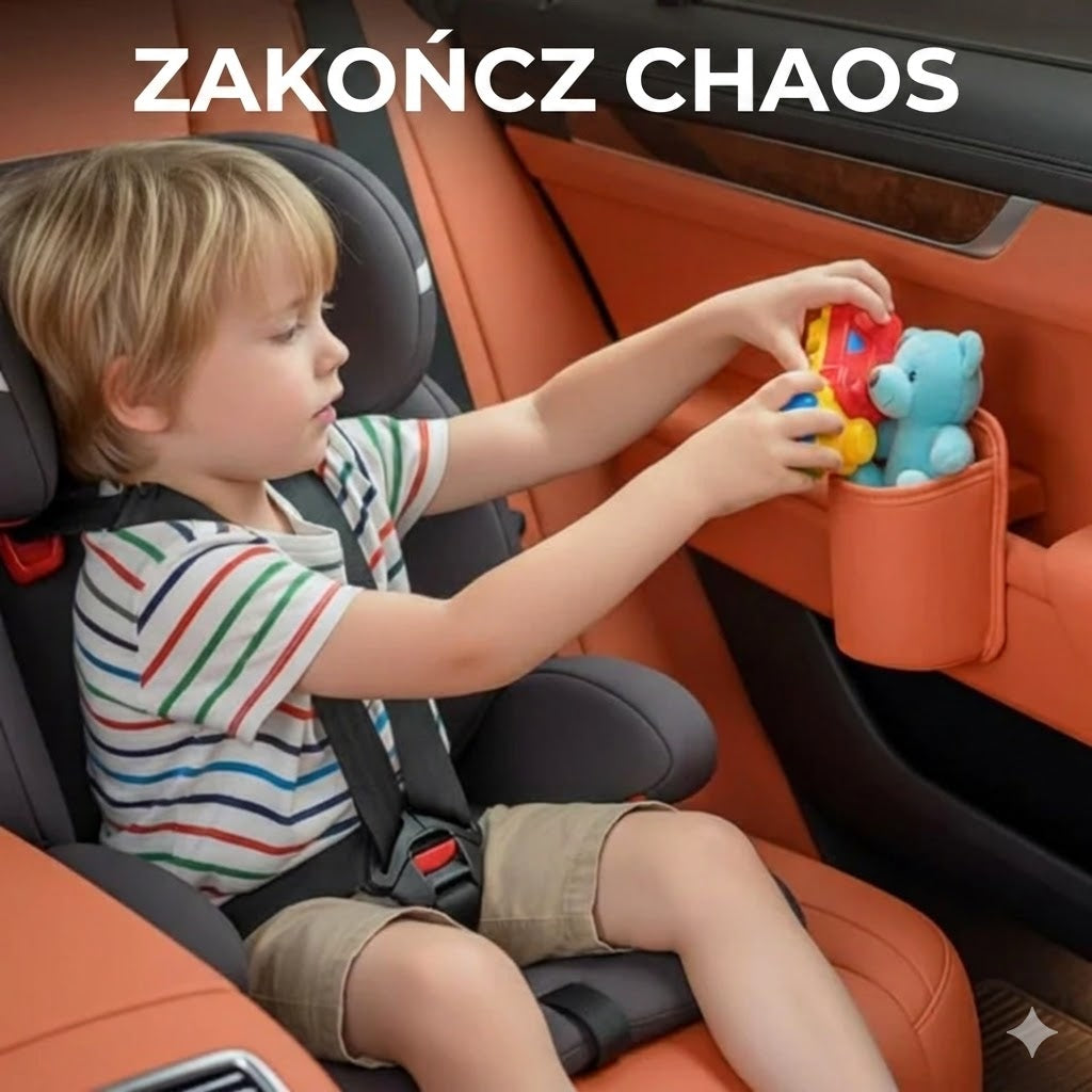 Skórzany samochodowy uchwyt na kubek 2 w 1
