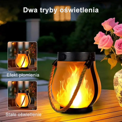 Lampion solarny z efektem płomienia