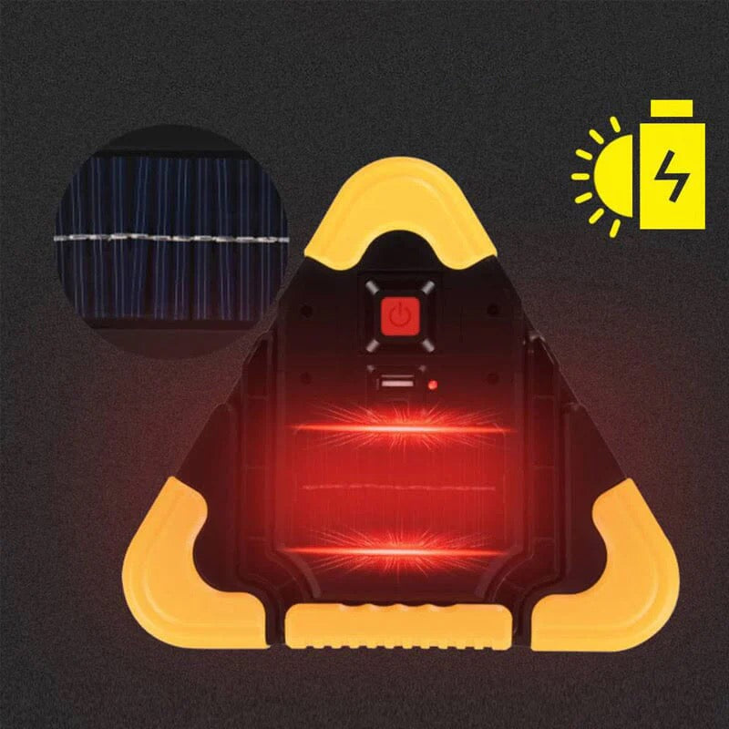 2-w-1 trójkąt ostrzegawczy LED na energię słoneczną