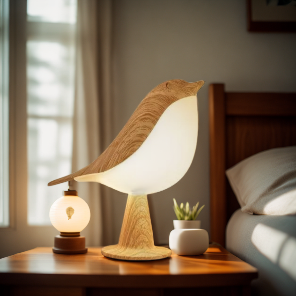 Lampka nocna Ptaszek – Urocze i Delikatne Światło na Noc