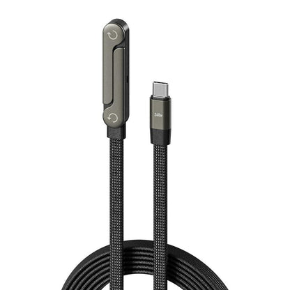 Kabel Type-C 2-w-1 z ukrytą podstawką – superszybkie ładowanie 240 W