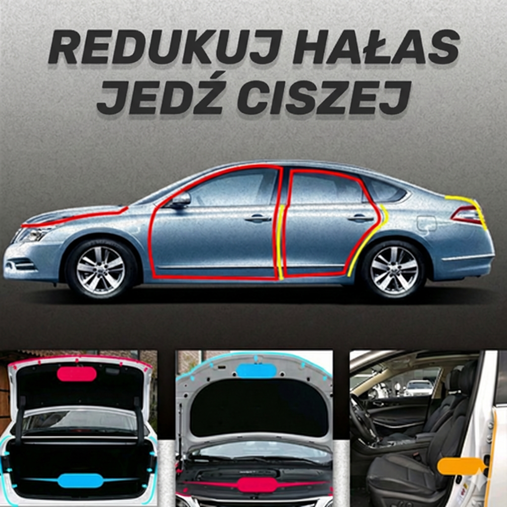 Uniwersalna uszczelka do drzwi samochodowych (5 m) – samoprzylepna listwa przeciw wiatrowi i hałasowi (typ B)