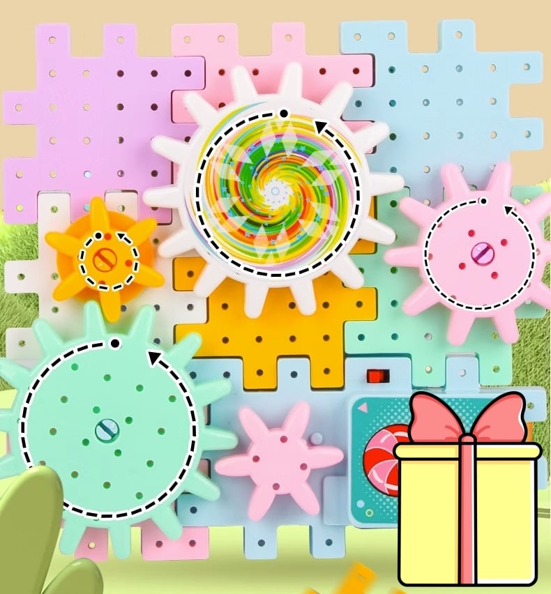 Edukacyjny zestaw klocków: elektryczne koła zębate