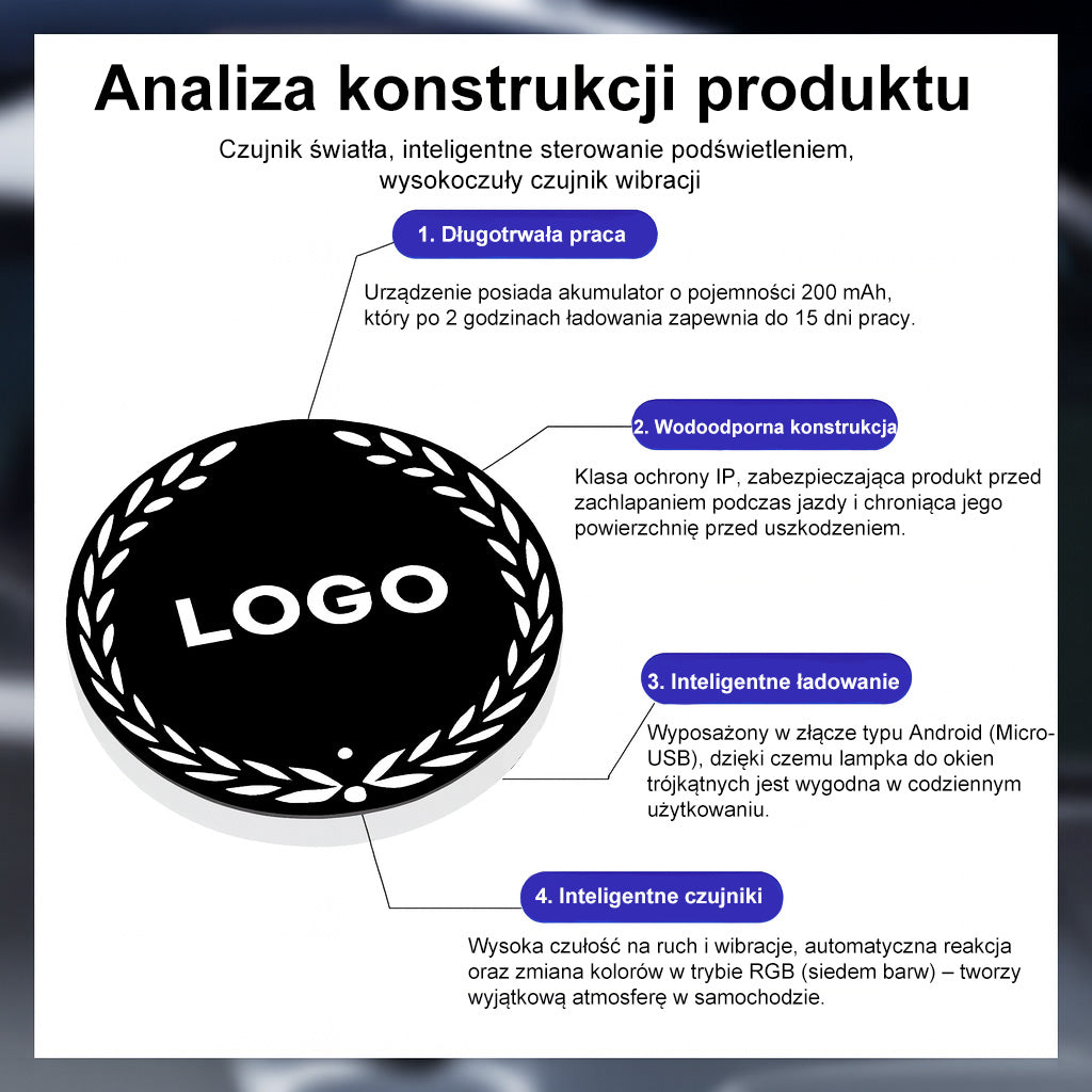 Inteligentna nocna lampka RGB z czujnikiem zmierzchu