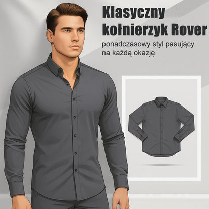 Męska koszula z długim rękawem w jednolitym kolorze