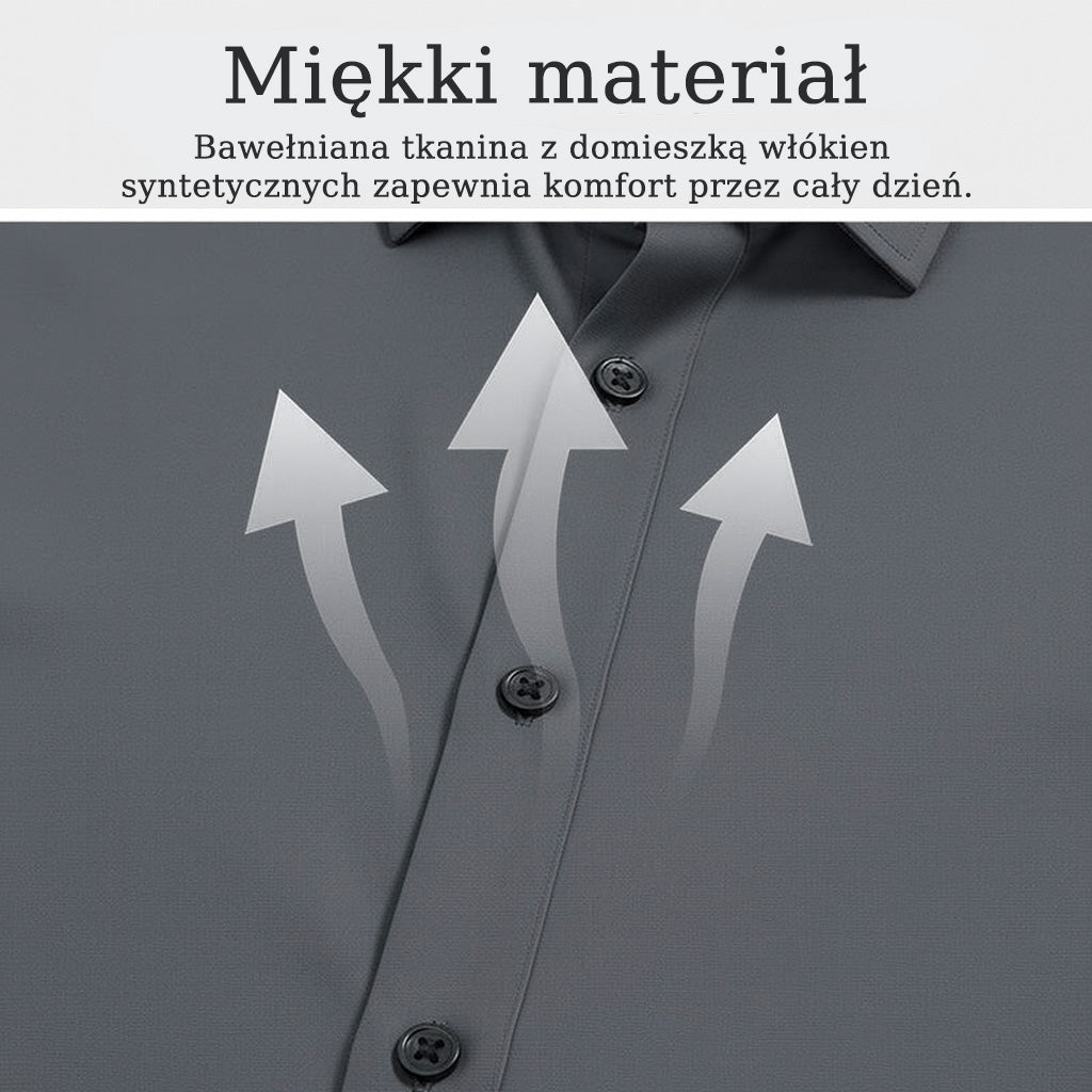Męska koszula z długim rękawem w jednolitym kolorze