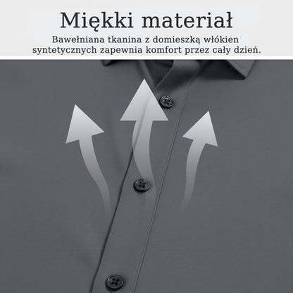 Męska koszula z długim rękawem w jednolitym kolorze