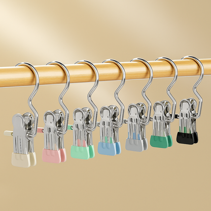 Nierdzewne klamerki do prania – Zestaw 12 solidnych spinaczy