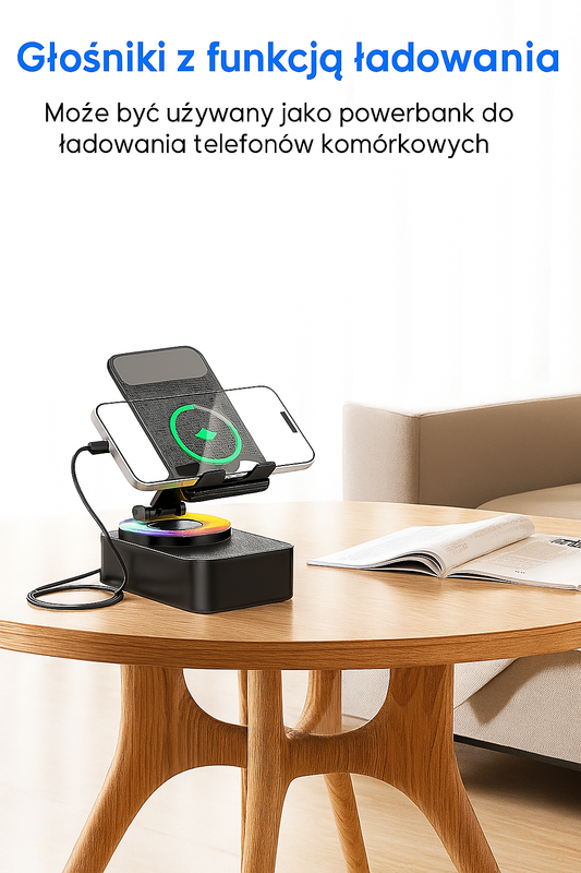 5-w-1 Głośnik Bluetooth i Uchwyt na Telefon