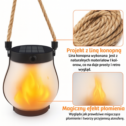 Latarnia solarna z tańczącym płomieniem