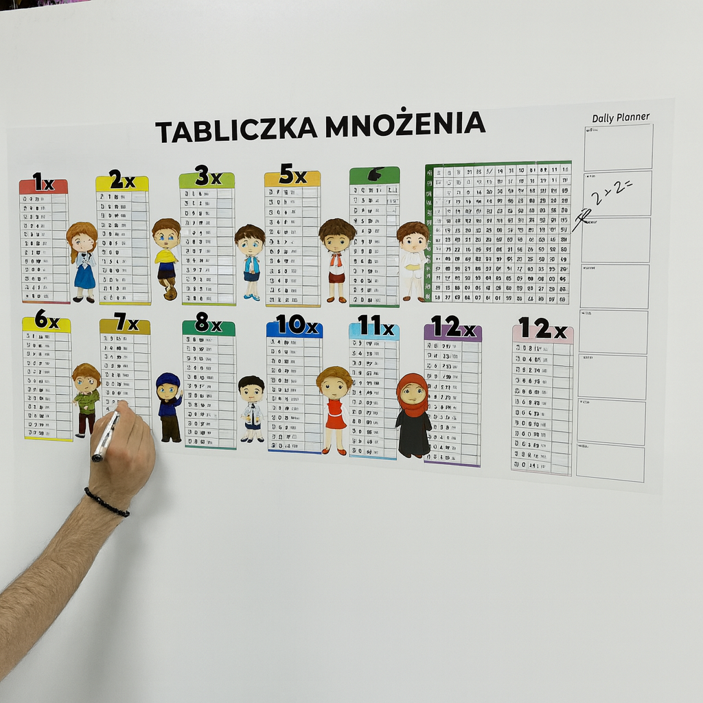 Tablica ćwiczeniowa wielokrotnego użytku – arkusz do nauki