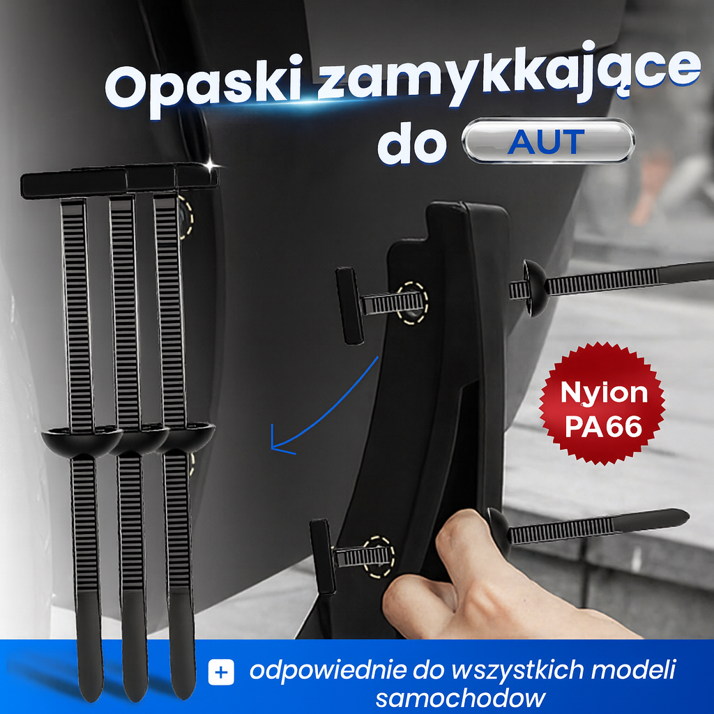 Wielokrotnego użytku opaski kablowe z nylonu – zestaw 50 sztuk