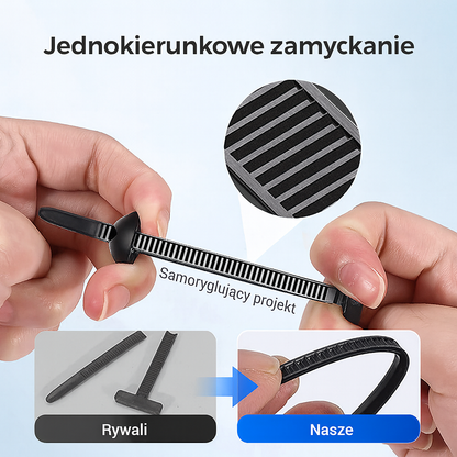 Wielokrotnego użytku opaski kablowe z nylonu – zestaw 50 sztuk