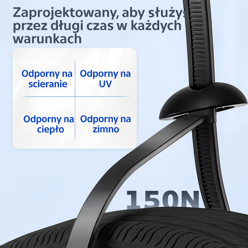 Wielokrotnego użytku opaski kablowe z nylonu – zestaw 50 sztuk