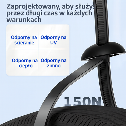 Wielokrotnego użytku opaski kablowe z nylonu – zestaw 50 sztuk