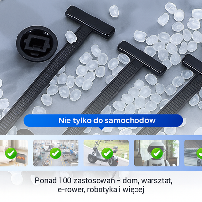 Wielokrotnego użytku opaski kablowe z nylonu – zestaw 50 sztuk