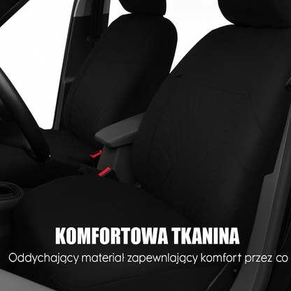Zestaw wytrzymałych pokrowców na fotele samochodowe (z wyglądem bieżnika opon)
