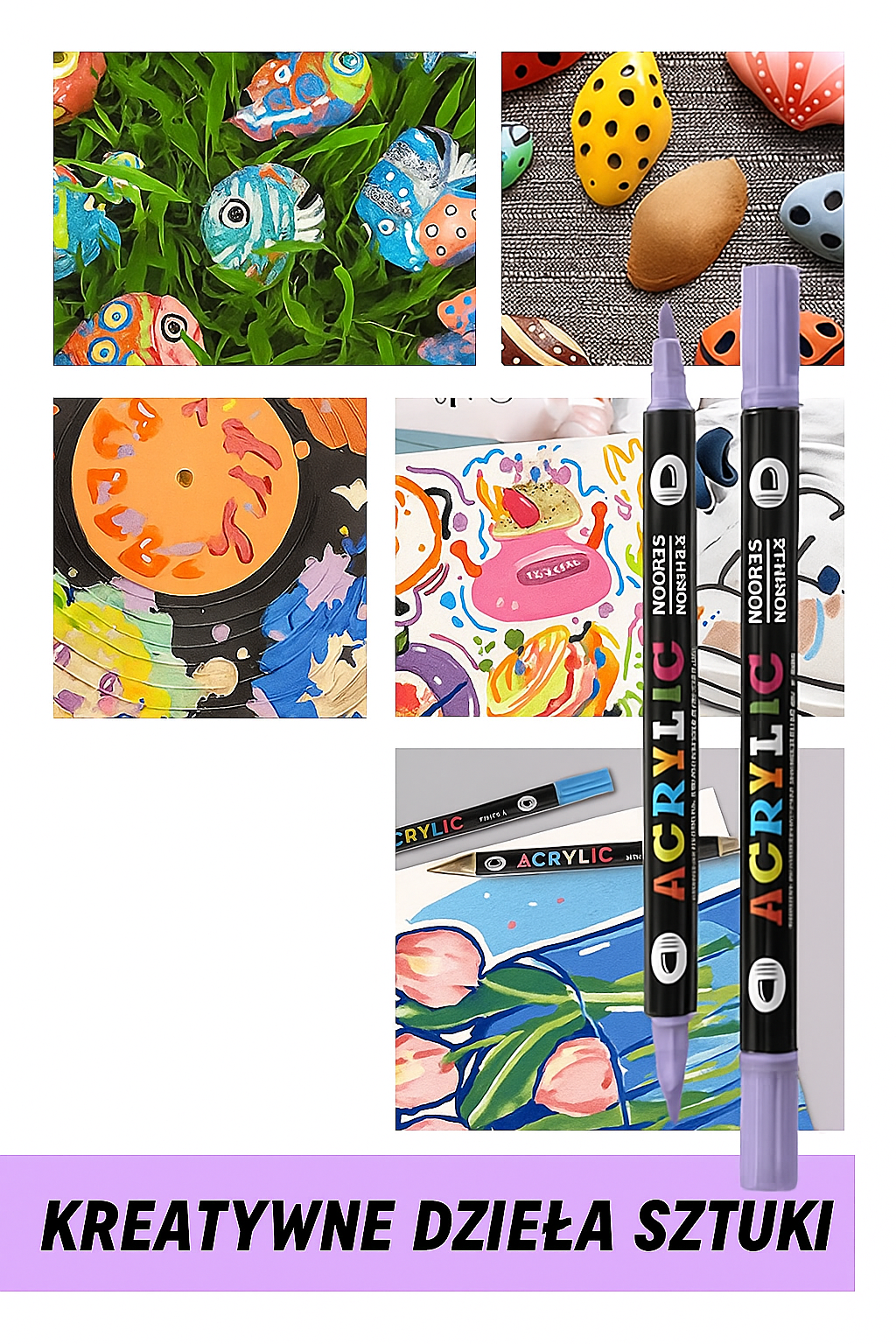 Markery akrylowe z podwójną końcówką