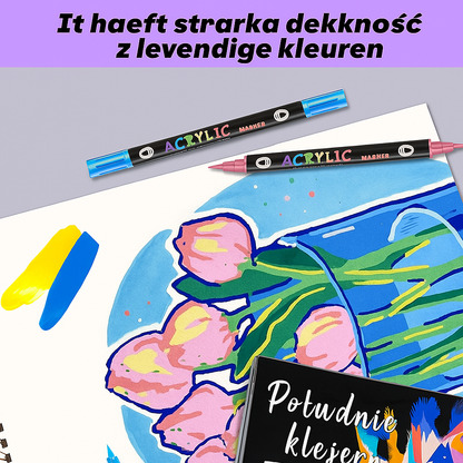 Markery akrylowe z podwójną końcówką