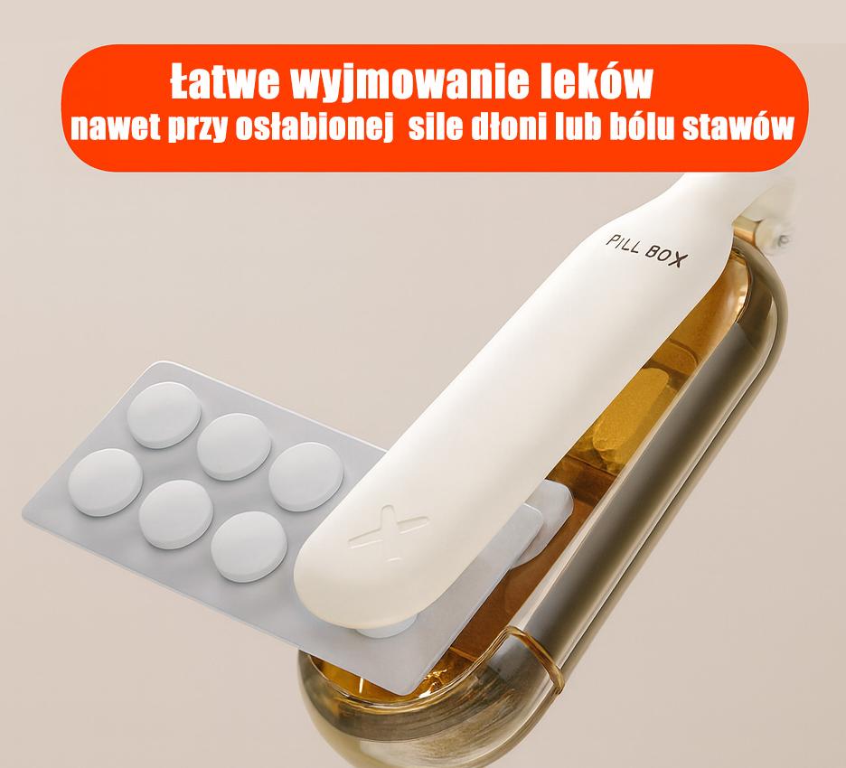 Przenośny, 2-w-1 rozdrabniacz do tabletek i piętrowy pojemnik na leki
