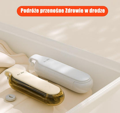 Przenośny, 2-w-1 rozdrabniacz do tabletek i piętrowy pojemnik na leki