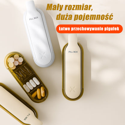 Przenośny, 2-w-1 rozdrabniacz do tabletek i piętrowy pojemnik na leki