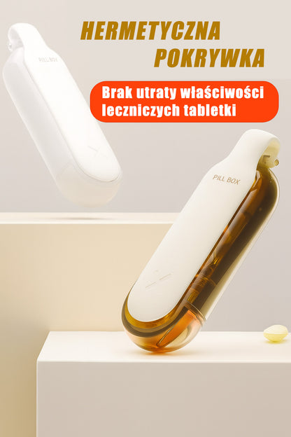 Przenośny, 2-w-1 rozdrabniacz do tabletek i piętrowy pojemnik na leki