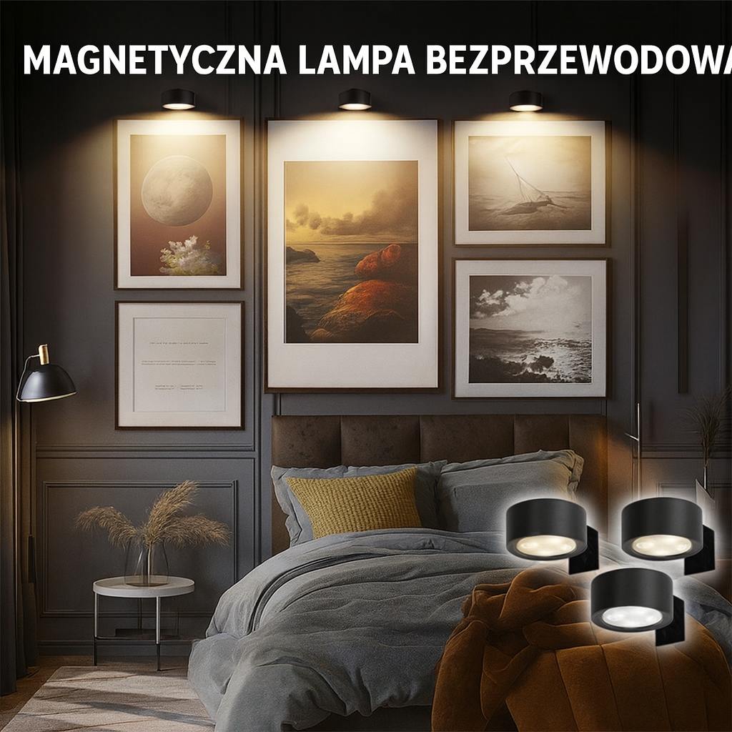 Magnetyczna Lampa Bezprzewodowa – 1 zestaw [3 szt.]
