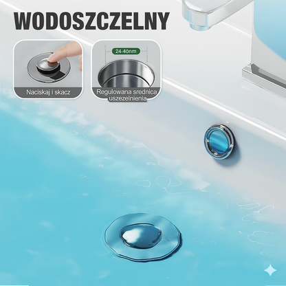 Zatyczka odpływu 2-w-1 z sitkiem na włosy do umywalki