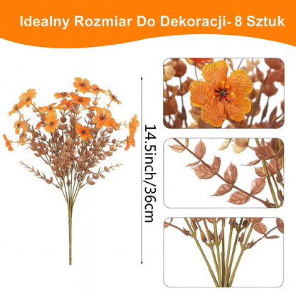 Sztuczne kwiaty do dekoracji ogrodu – zestaw 8 sztuk na zewnątrz