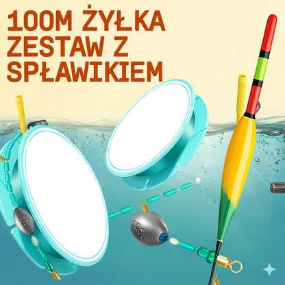 Gotowa żyłka wędkarska (100 m) z spławikiem