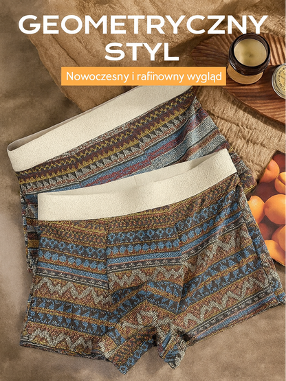 Oddychające bokserki męskie z geometrycznym wzorem – 1 zestaw (3 sztuki)