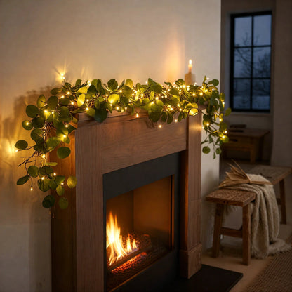 Bezprzewodowy girlandowy światełek w kształcie gałązek oliwnych