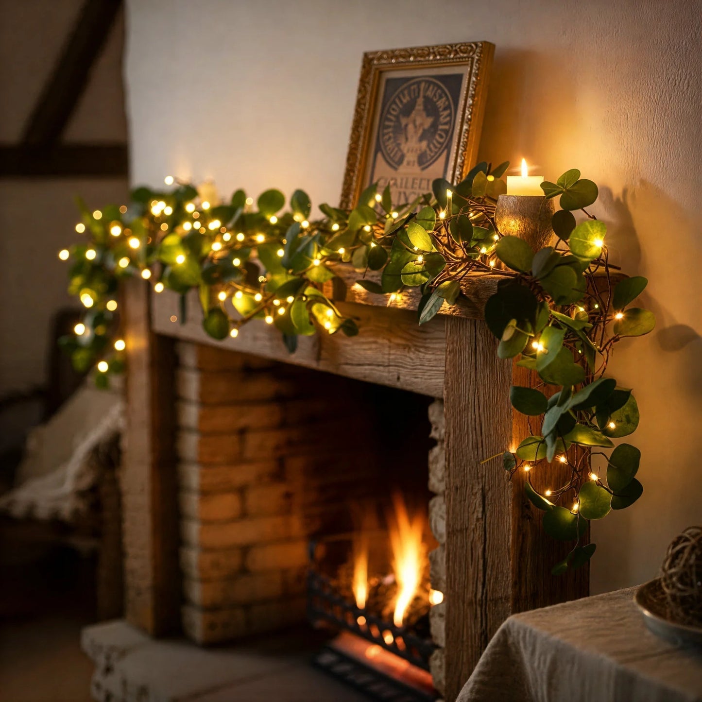 Bezprzewodowy girlandowy światełek w kształcie gałązek oliwnych