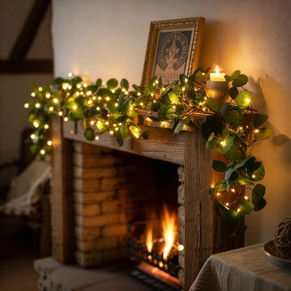Bezprzewodowy girlandowy światełek w kształcie gałązek oliwnych