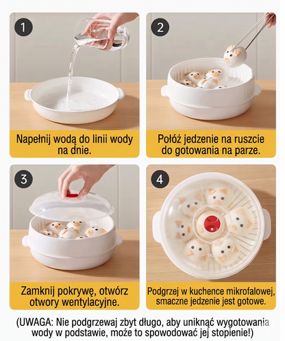 Wielofunkcyjny parowar do mikrofalówki z funkcją podtrzymywania ciepła – Zdrowe gotowanie