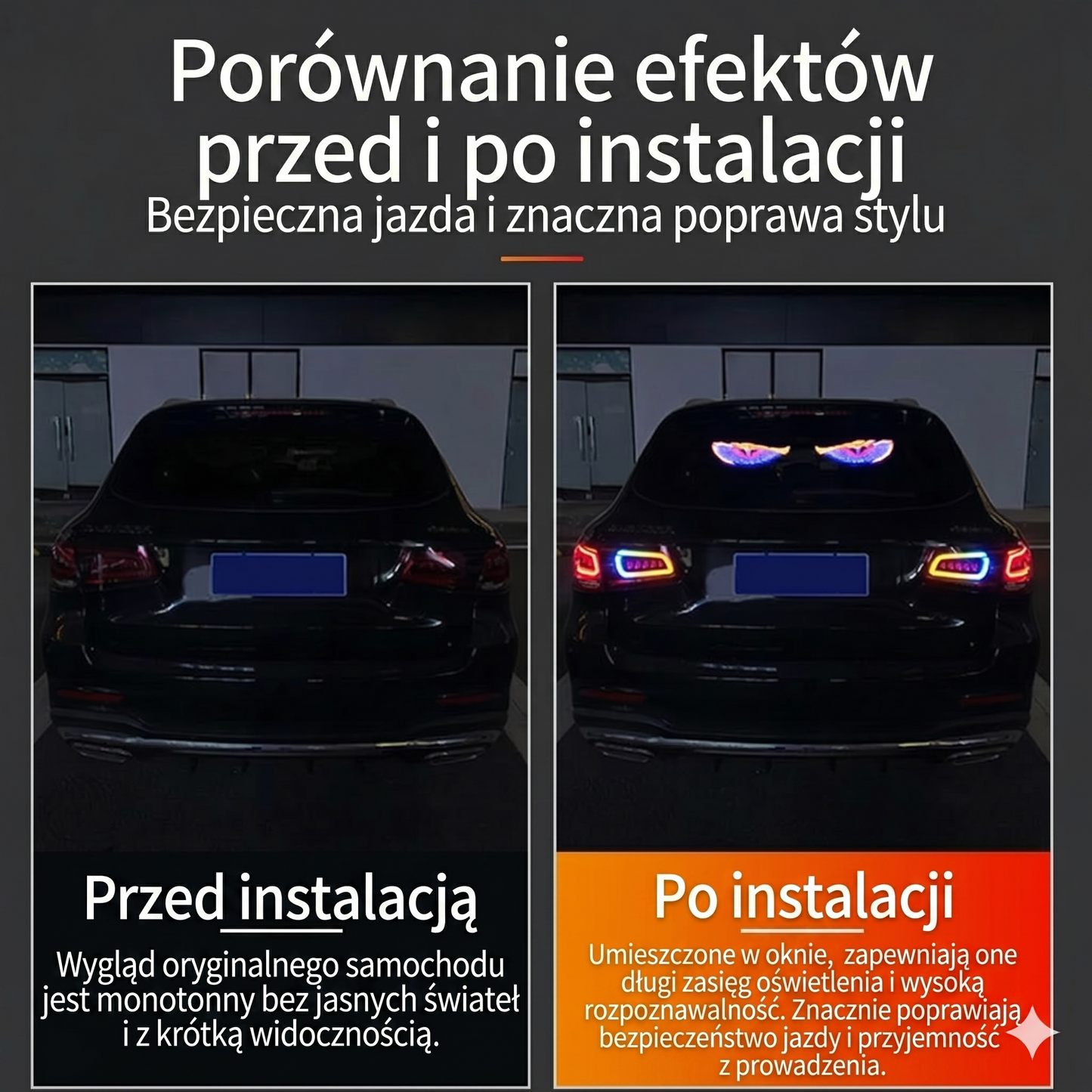 Samochodowe LED Devil Eyes na przednią szybę