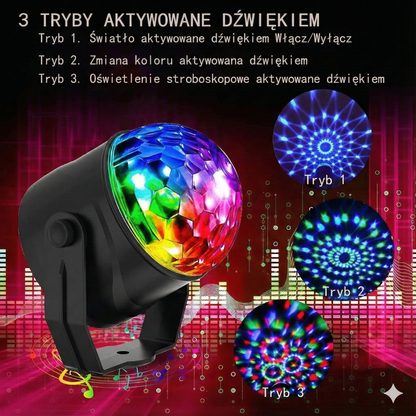 Magiczna przenośna kula dyskotekowa RGB