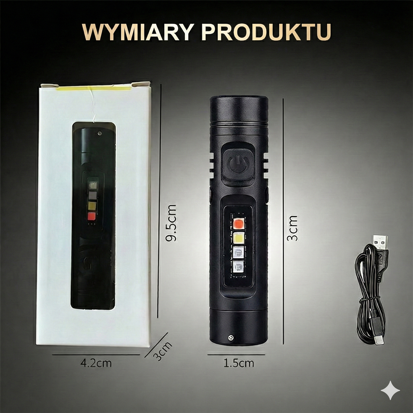 Wielofunkcyjna mini latarka aluminiowa