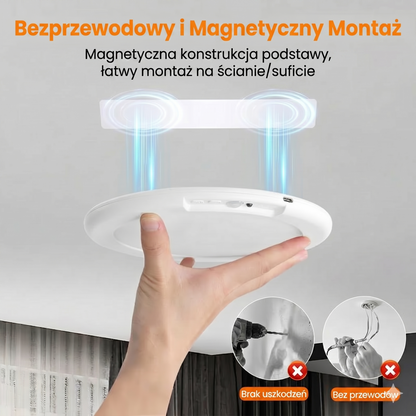 Lampa sufitowa akumulatorowa z czujnikiem ruchu - bezprzewodowa - w zestawie pilot