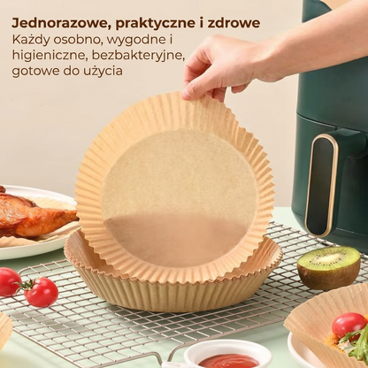 Koszyki na papier do pieczenia do frytkownicy powietrznej – [opakowanie 100 sztuk]