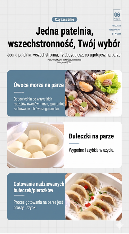 Wielofunkcyjny parowar do mikrofalówki z funkcją podtrzymywania ciepła – Zdrowe gotowanie