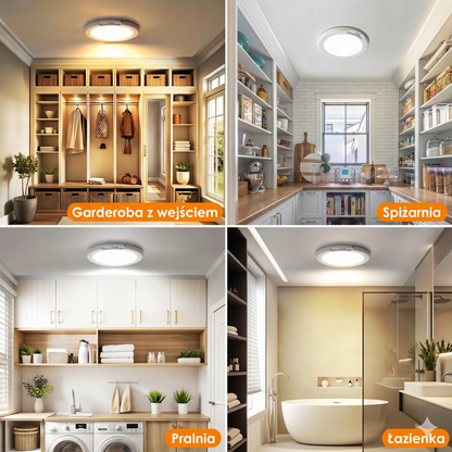 Lampa sufitowa akumulatorowa z czujnikiem ruchu - bezprzewodowa - w zestawie pilot
