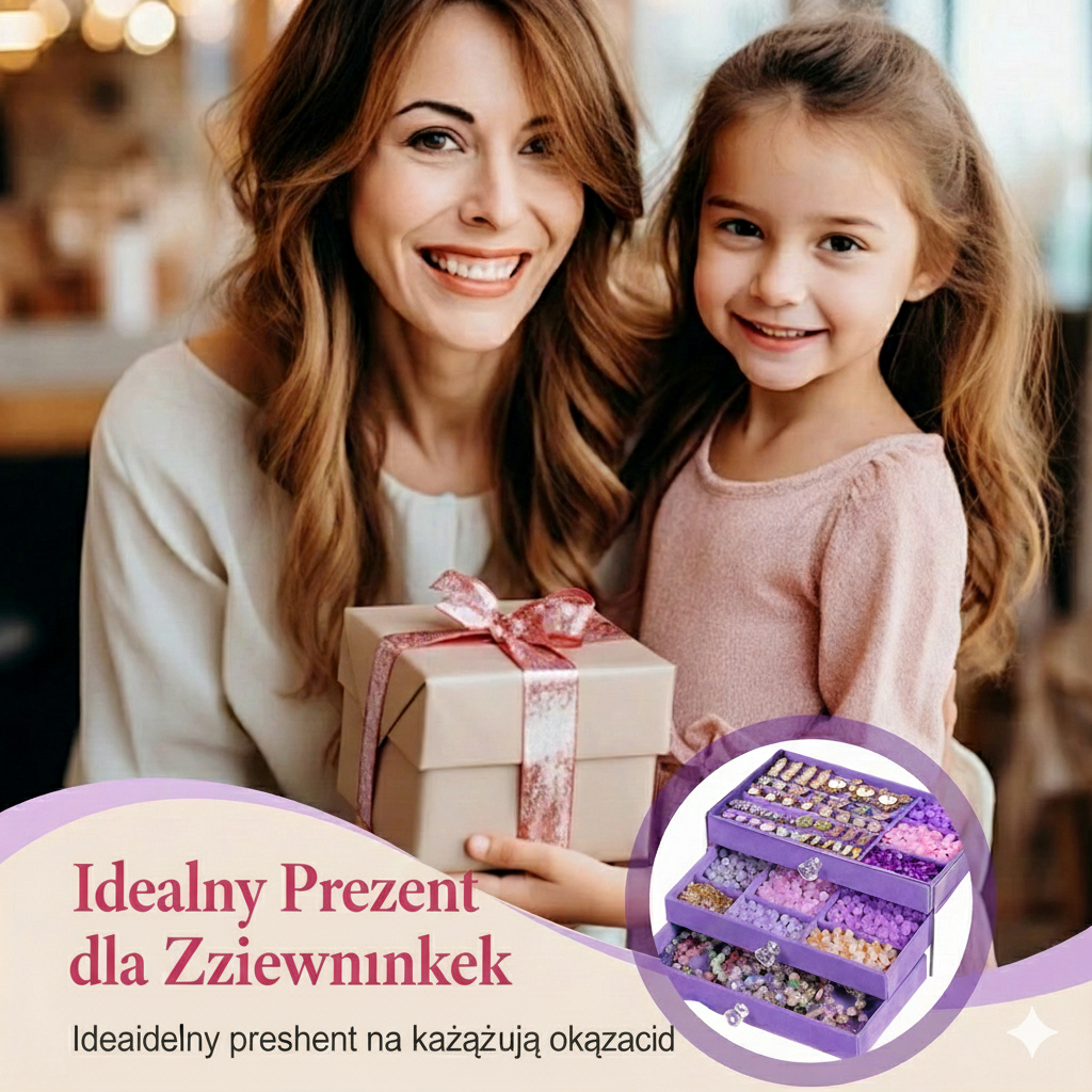 Zestaw biżuterii DIY w stylu vintage dla dziewczynek