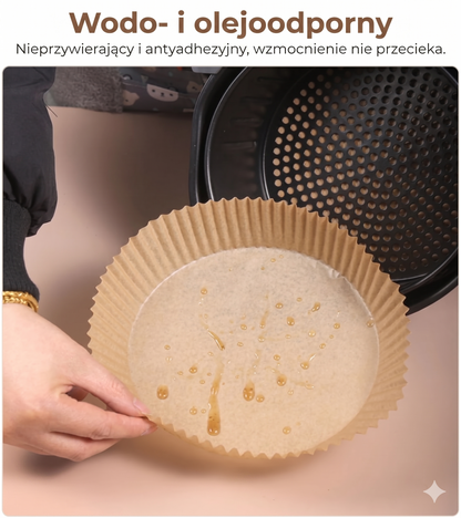 Koszyki na papier do pieczenia do frytkownicy powietrznej – [opakowanie 100 sztuk]