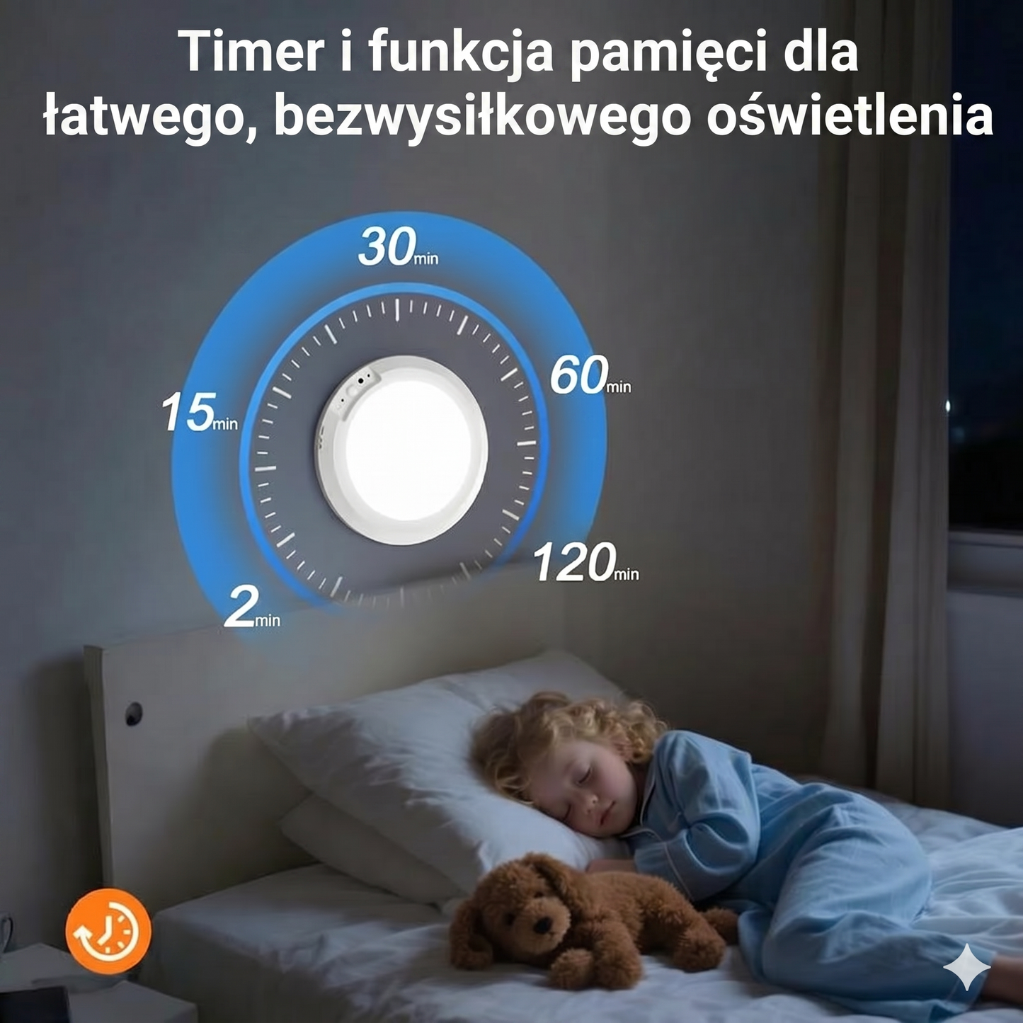 Lampa sufitowa akumulatorowa z czujnikiem ruchu - bezprzewodowa - w zestawie pilot