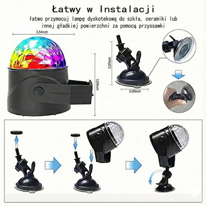 Magiczna przenośna kula dyskotekowa RGB