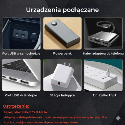 Samochodowe USB LED światło