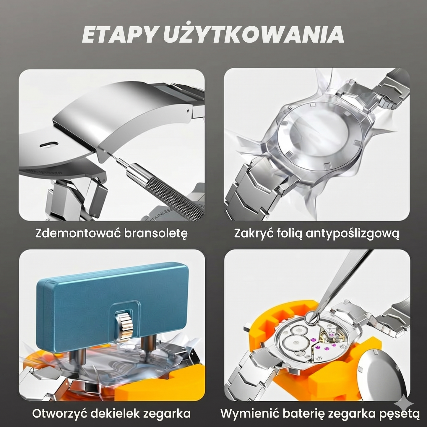 Profesjonalny zestaw do naprawy zegarków